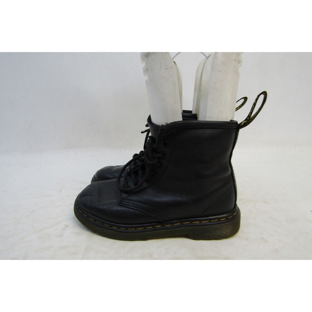 Dr. Martens Little Kids Youth Sz 10 Black Leather Lace Up Zip 8 Eye Ankle Boots